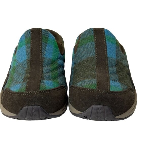 Easy Spirit Traveltime Blue Green Plaid Slip-On Comfort Mules 6.5 - Picture 3 of 9